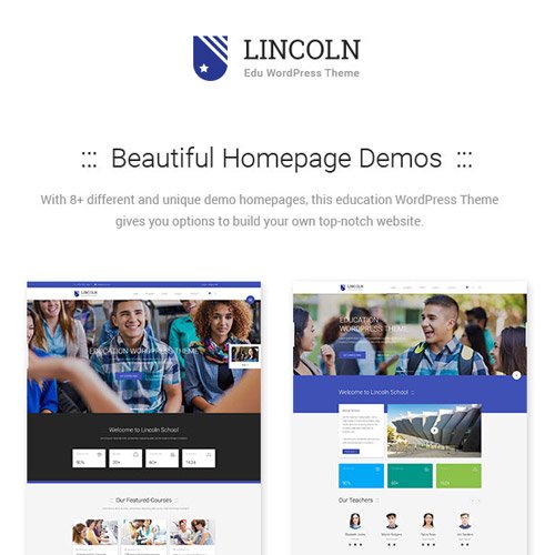 Lincoln Education Material Design WordPress Theme