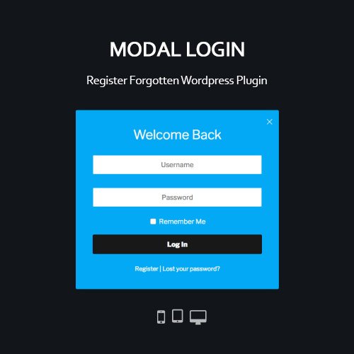 Modal Login Register Forgotten WordPress Plugin