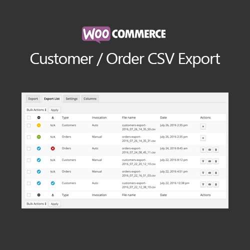 WooCommerce Customer Order CSV Export